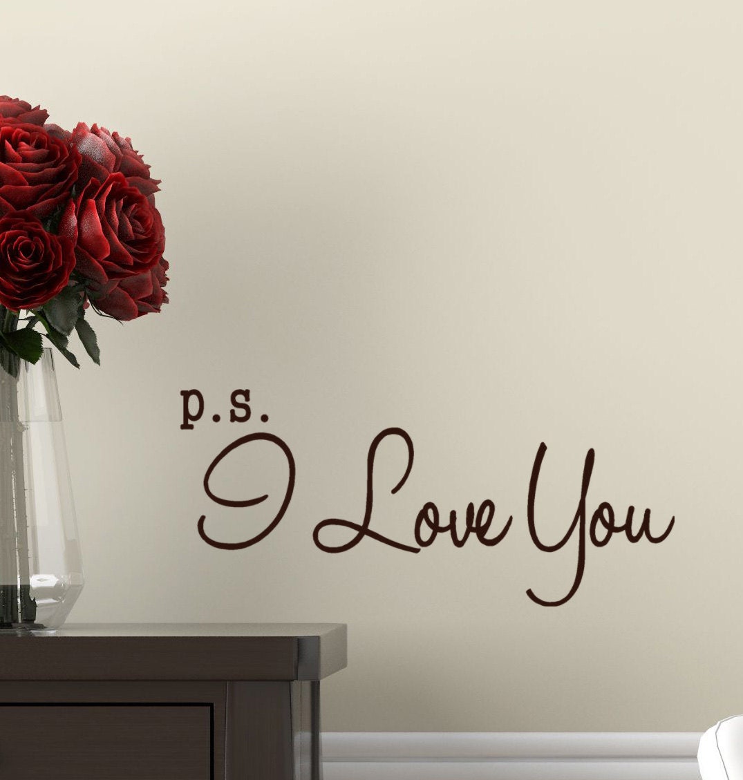 Valentine Decal ps I Love You Decal Bedroom by HouseHoldWords