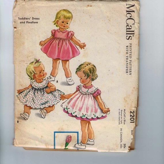 pattern infant dress Dress Vintage Infant Girls McCalls Sewing 1950s 2201 Pattern Baby