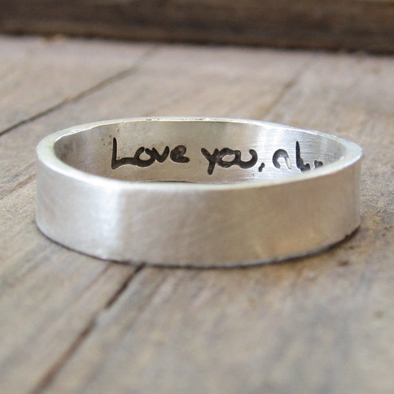 Personalized Ring ACTUAL Handwriting Jewelry Engraved