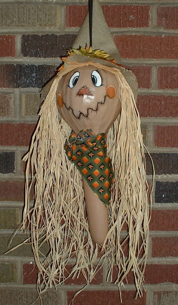 Scarecrow Gourd for Fall Hand Painted Gourd