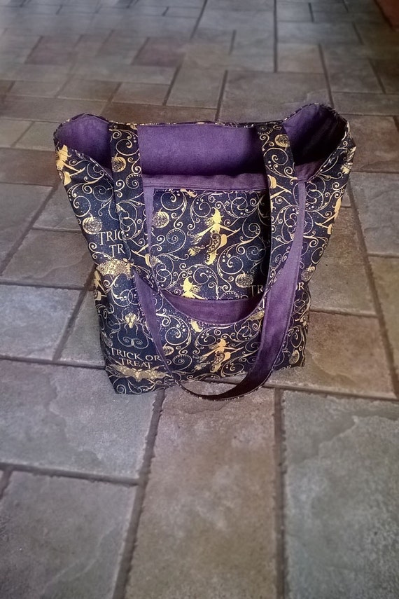 orange and black tote