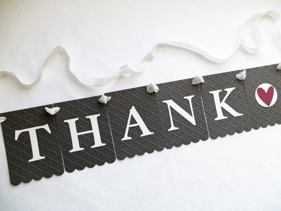 Thank You Banner - Embossed Quatrefoil - READY TO SHIP - Wedding Banner Decoration Photo Prop Wedding Sign Il_570xn