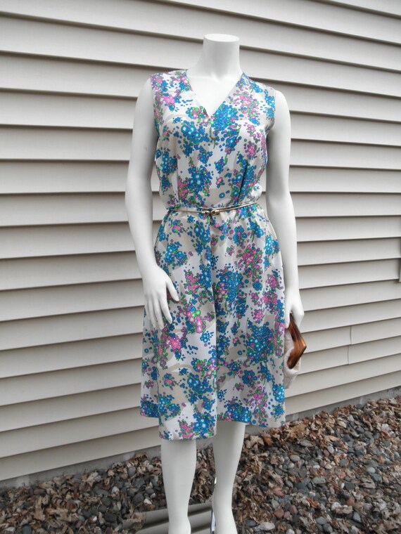 Items similar to Teal and Purple Cherry Blossom Patterned Dress on Etsy