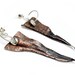 Fold Formed Copper Dagger Earrings with Sterling Silver Hoops