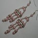 Pink Swarovski Crystal Pearl Sterling Silver Chandelier Earrings Rhinestone Art Deco Style