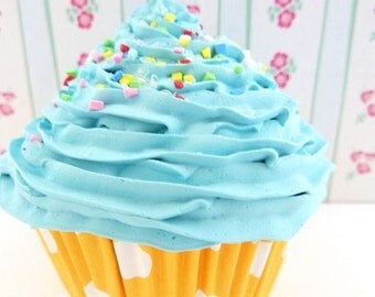 BABY BOY photo props cupcake - fake cupcake for photography session shoot props boy first birthday pictures cupcake blue icing unique gifts