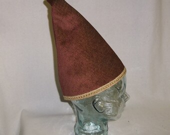 Burgundy Check Wizard Hat