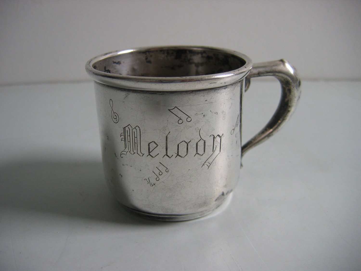 vintage back baby cups sterling Welcome silver