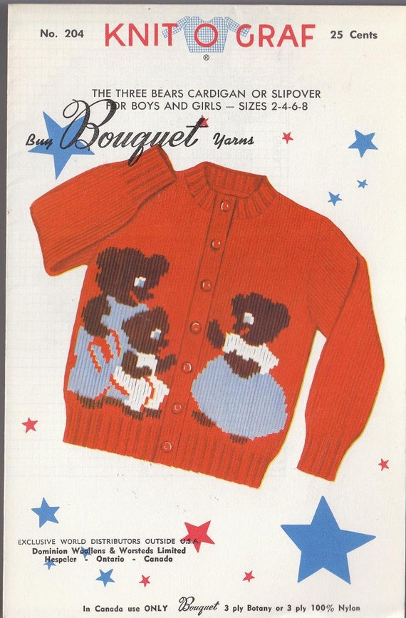 Vintage 1954 KNIT O GRAPH 204 Knitting Pattern by RaimentReSource