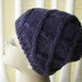 Periwinkle Blue Classic Hand Knit Beanie Ski HAT Warm Textured knit