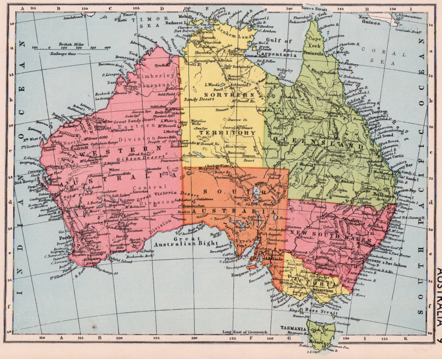 vintage AUSTRALIA map 1930s Australian map by theStoryOfVintage