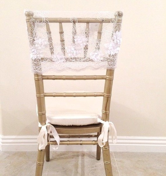 Items similar to Lace Chair Cover, White Chair Cover, White Wedding