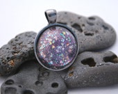 Rainbow Galaxy Pendant - Celestial Space Jewelry - Rainbow Glitter Pendant - Nail Polish Jewelry Style - demiflux