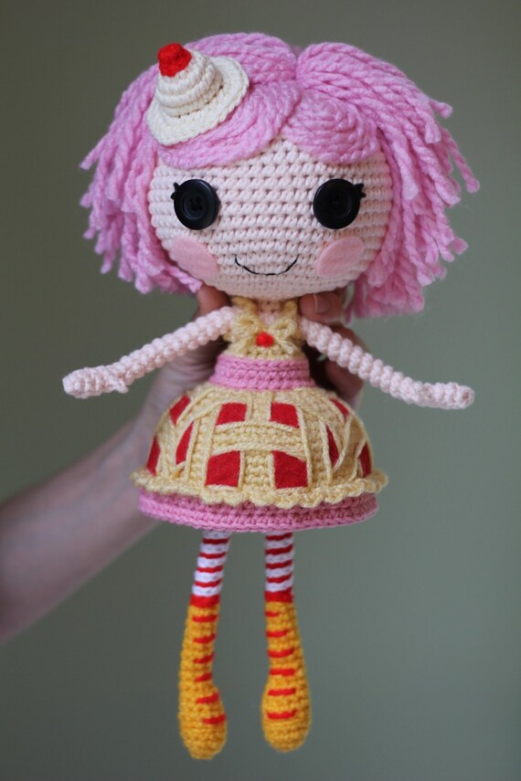 like free crochet doll pattern lalaloopsy Lalaloopsy DOLL: Cherry Amigurumi Crisp Crust Doll CUSTOM