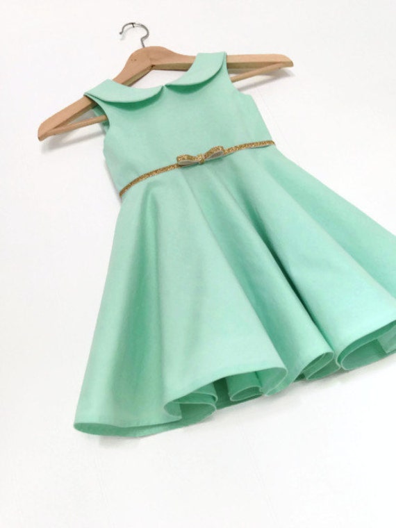 Seafoam/Minty Flower Girl Dress (Kona ICE FRAPPE) / The Zoe Dress / Peter Pan Collar / or choose color
