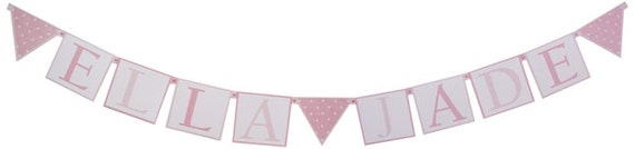 Pink Polka Dot Baby Shower Decorations, 1st Birthday Decorations - Custom Banner