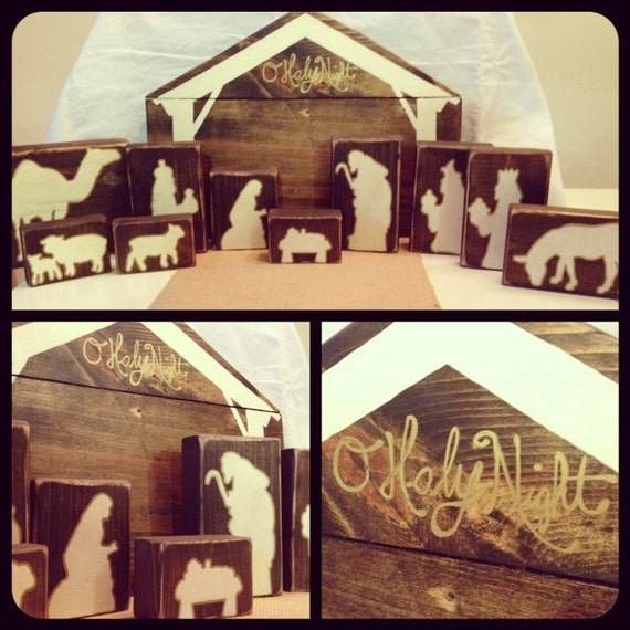 nativity silhouette wooden pattern block scene diy simple crafts blocks sets wood expensive visit rustic pretty would cool