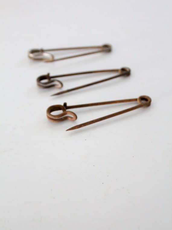Vintage Large Safety Pins 3 Piece