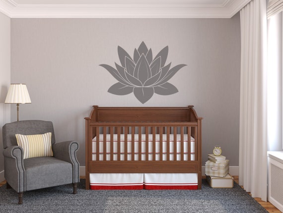 Lotus Flower Vinyl Decal Wall Art Spiritual Decal Wall Mural Graphics for Home, Kids, Children, Dorms, Baby Nursery