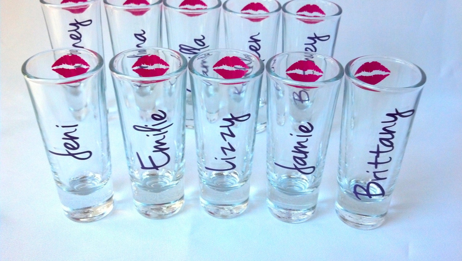 1 Bridesmaids shot glasses bachelorette favors shot glasses