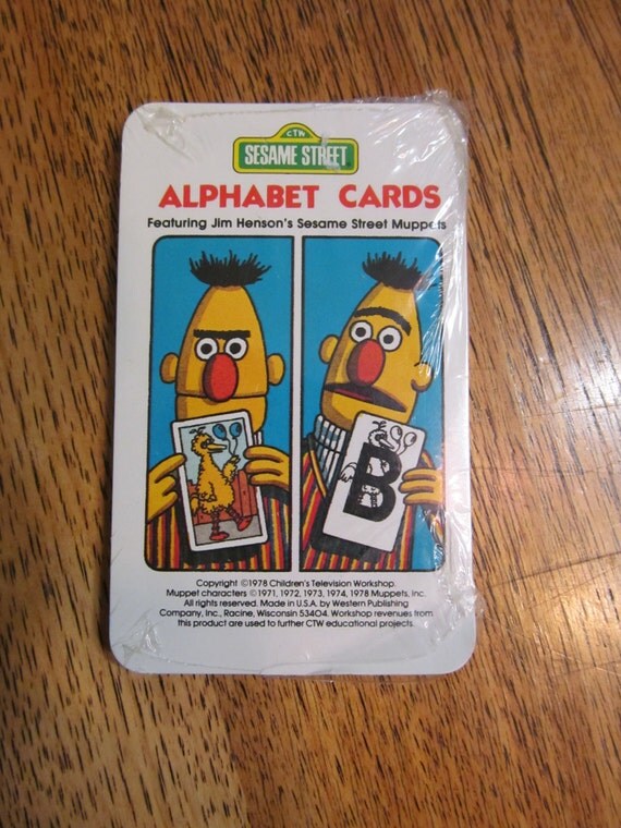 VINTAGE Flash Cards Sesame Street Alphabet by PlatypusDream