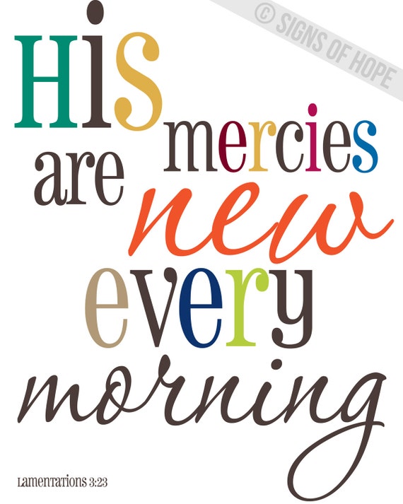 Items similar to His Mercies Are New Every Morning, Scripture Print ...