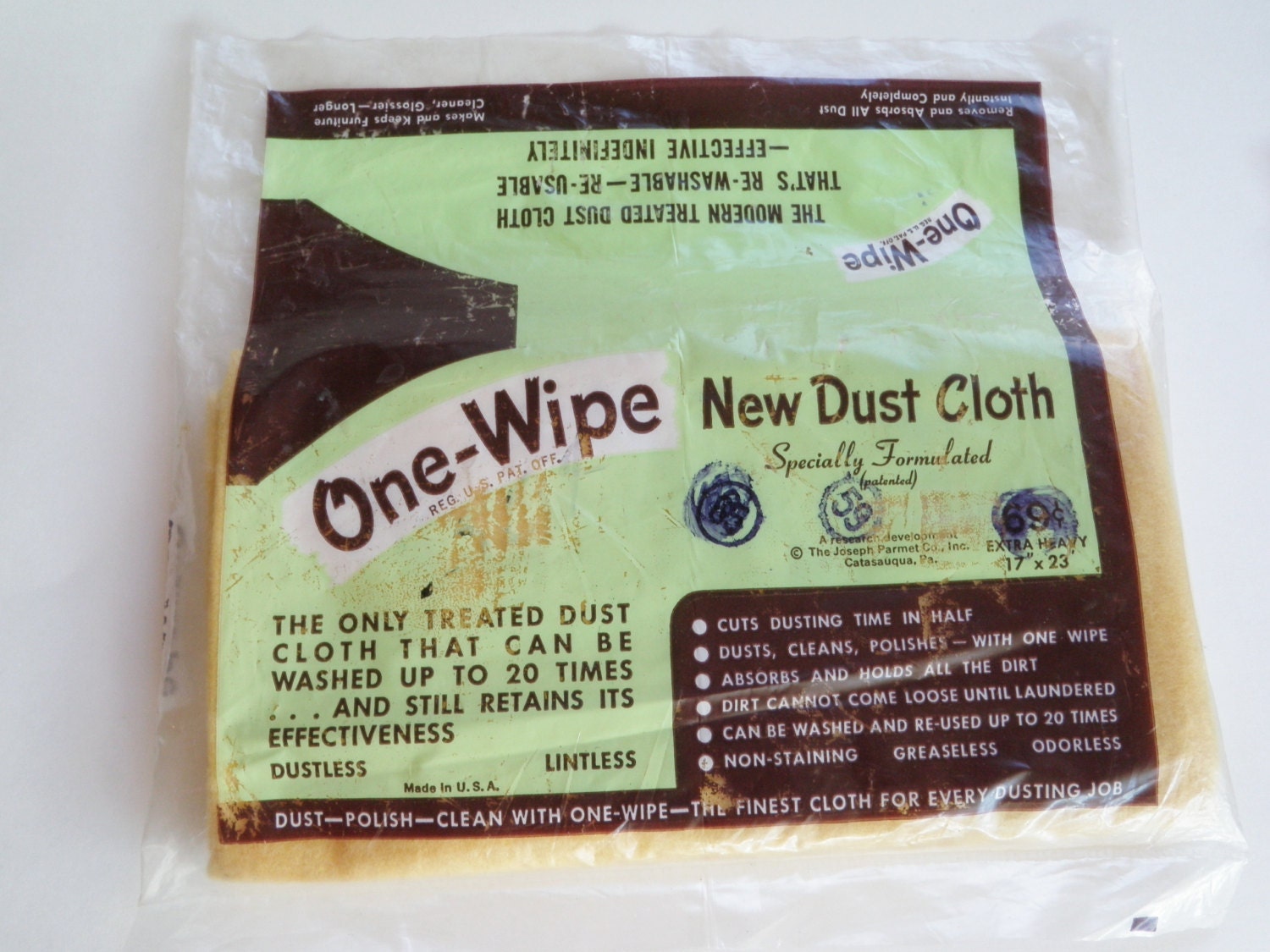 Vintage Dust Cloth One Wipe Treated Reusable