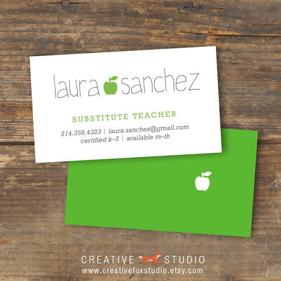 Substitute Business Card Applelicious Apple By