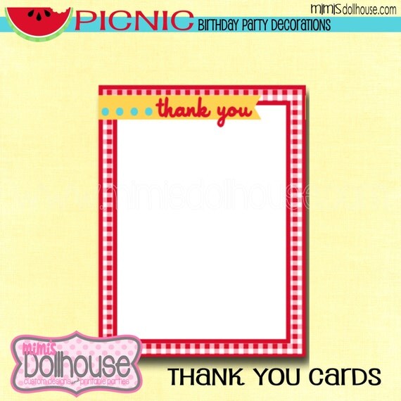 Picnic Thank You CardsSummer Picnic Thank You by MimisDollhouse