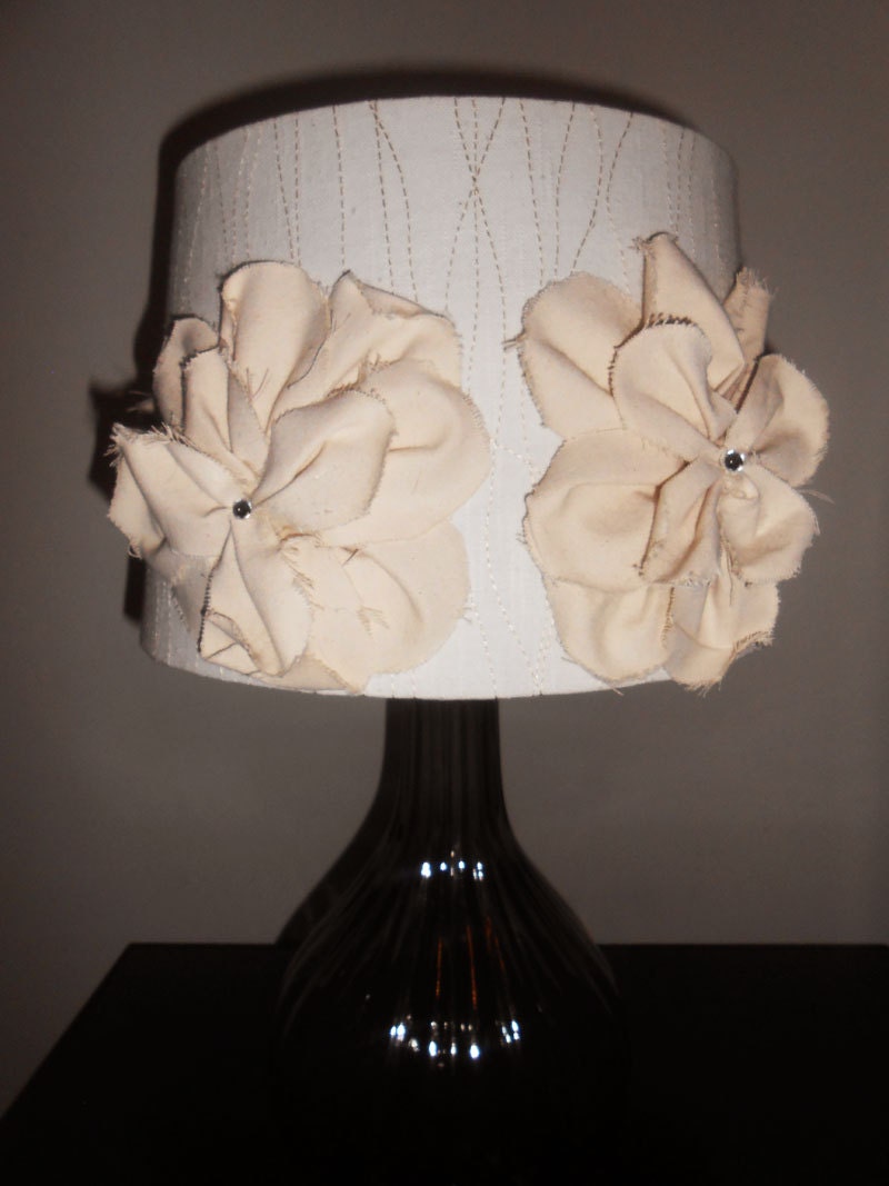 Burlap Flower Lamp Shade
