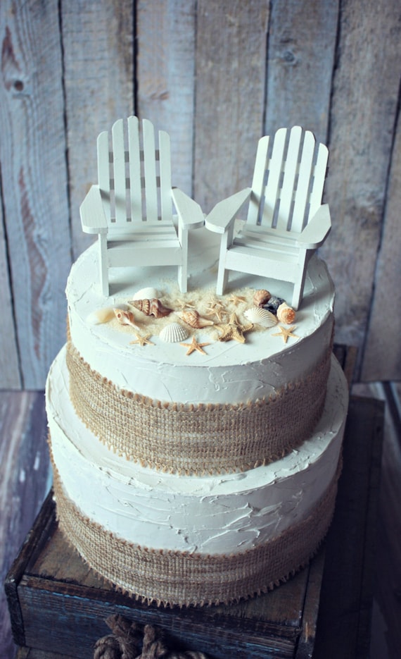 beach wedding chairs-miniature Adirondack chairs-wedding cake topper 