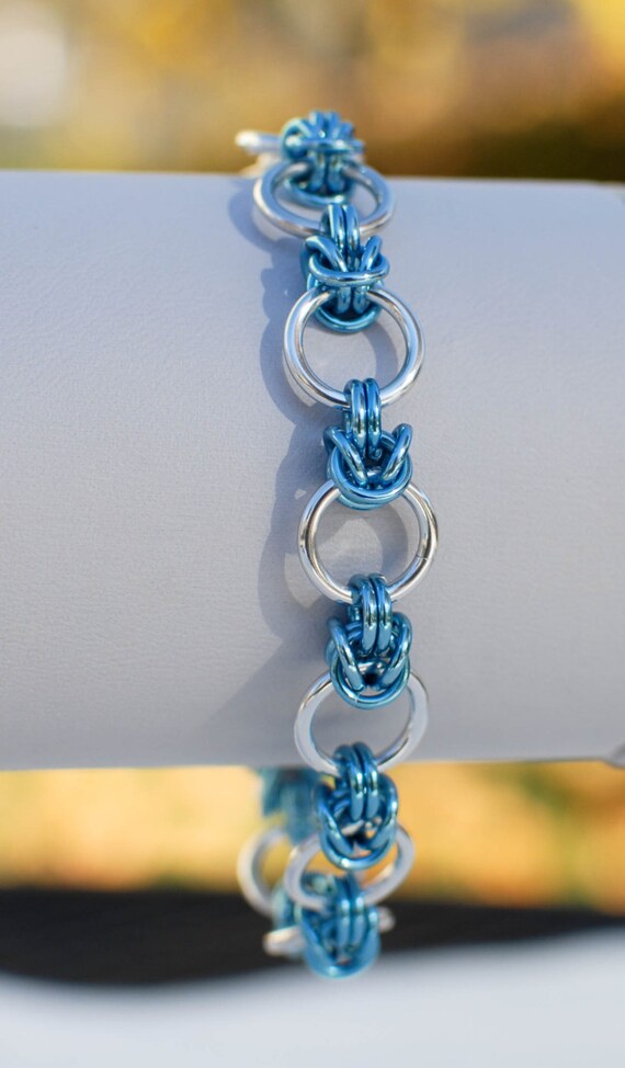 ON SALE Sky Blue Half-Byzantine Bracelet Ready by DaisiesChain