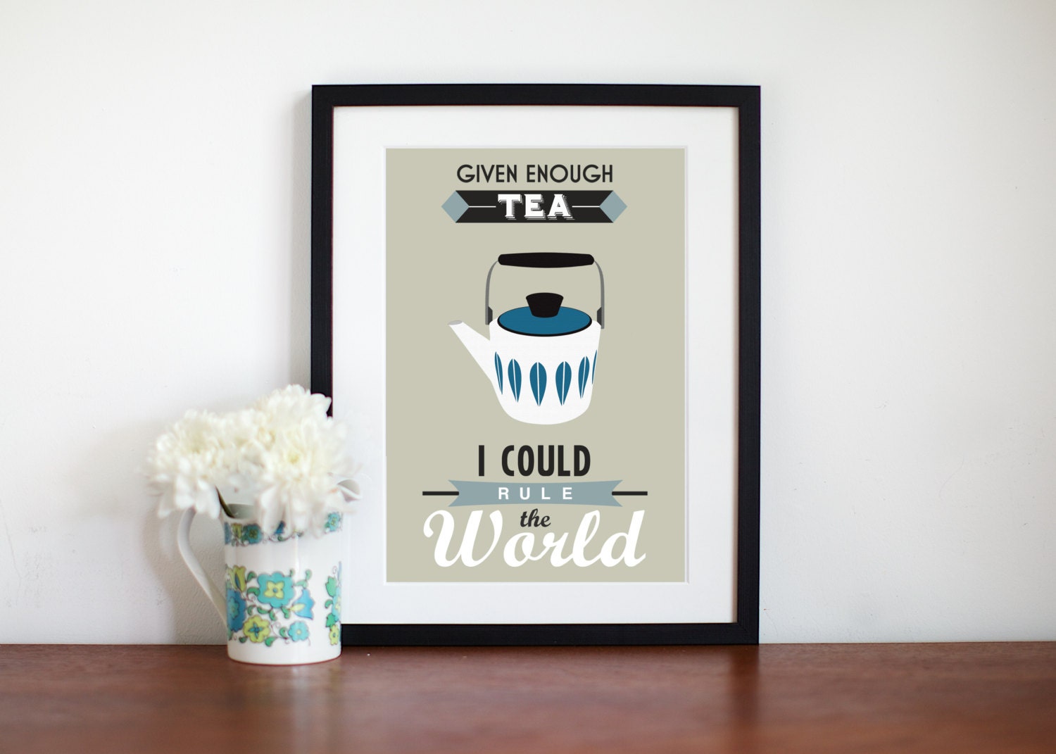 Tea Decor Tea Print Tea Wall Art Tea Art Print Mid Century