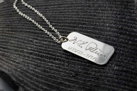Items similar to Memorial jewelry - a loved one's actual handwriting or signature personalized ...