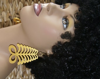 Adinkra Symbol Earrings- Aya Gold