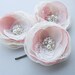 RESERVED FOR STACY Hair Accessories Ivory and Dusty Rose Hair Flowers (4 pcs) Small Lace Flower Clips Bridesmaids Pearls Rhinestones