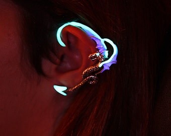 Dragon ear cuff GLOW in the DARK