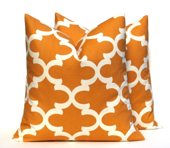 Items similar to Orange Pillow Accent Pillow Decorative Throw pillow cover ONE 16x16 Orange ...
