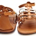 CARINO. Brown leather sandals / womens leather flats / flat sandals / strap sandals. Sizes: US 4-14. Available in different leather colors.