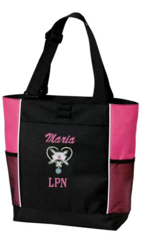 Nurse Tote Bag Personalized LPN RN BSN Medical Tote by cre8ivgifts