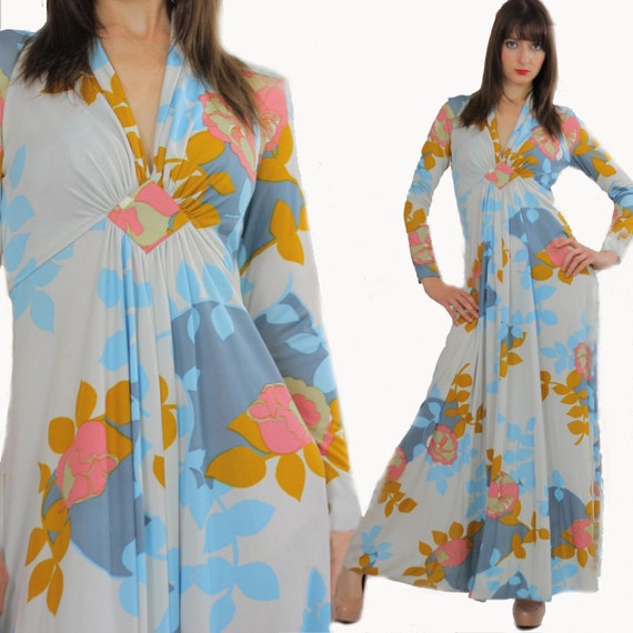 robe Boho Maxi robe Festival Deep V drapÃ© haute cintrÃ©e boho robe ...