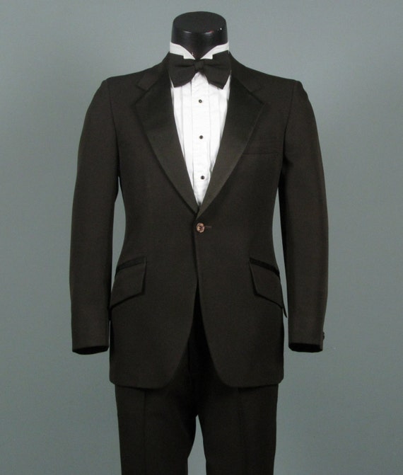 Vintage 1970s Brown Tuxedo After Six 38 40 by jauntyrooster