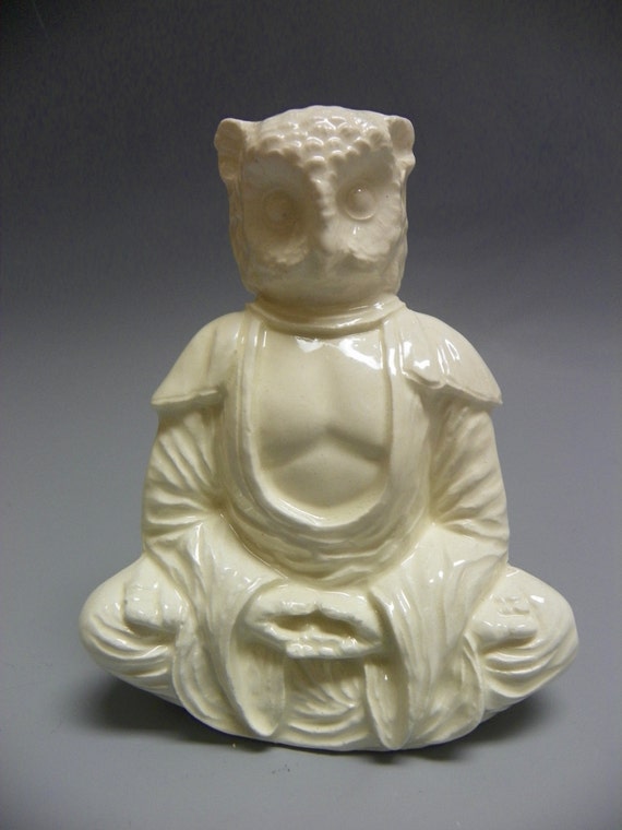 Items similar to Meditating Owl Buddha Sculpture on Etsy