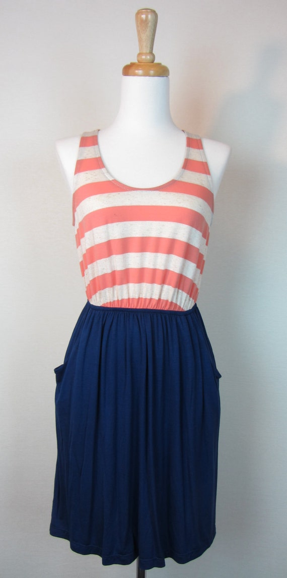 Sleeveless Stripe and Solid Combination Dress