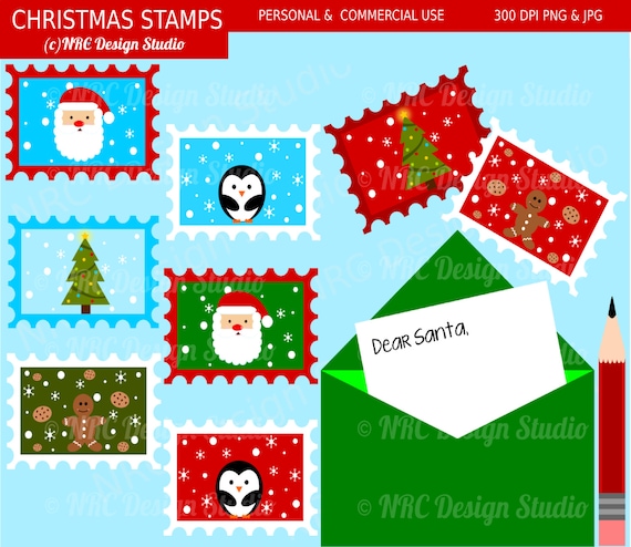 clipart christmas postage stamp - photo #44