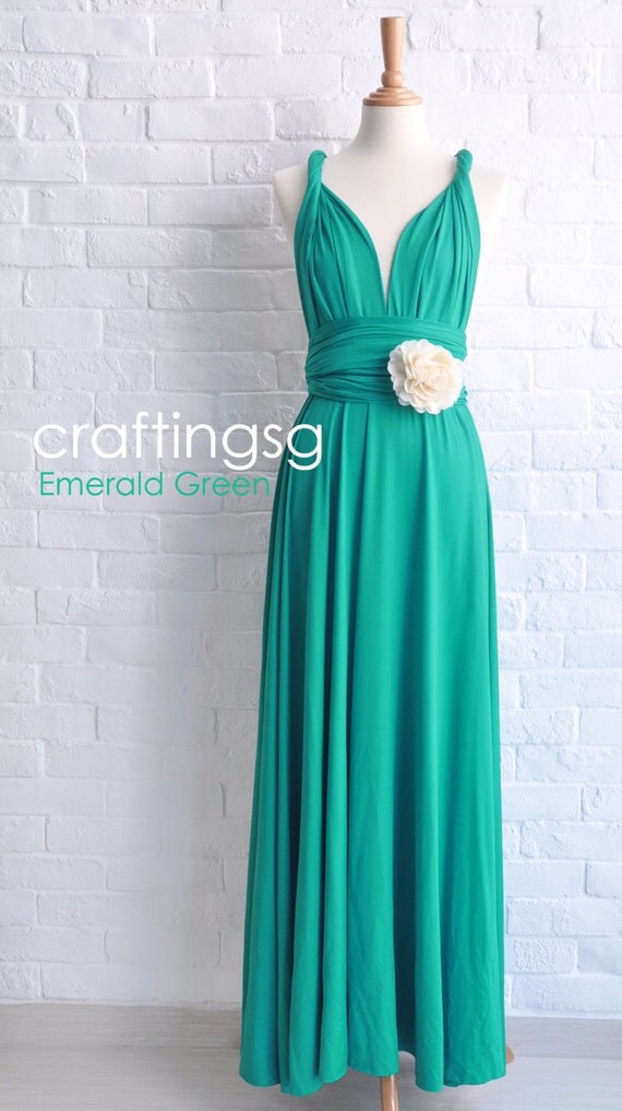 Bridesmaid Dress Infinity Dress Emerald Green Floor Length