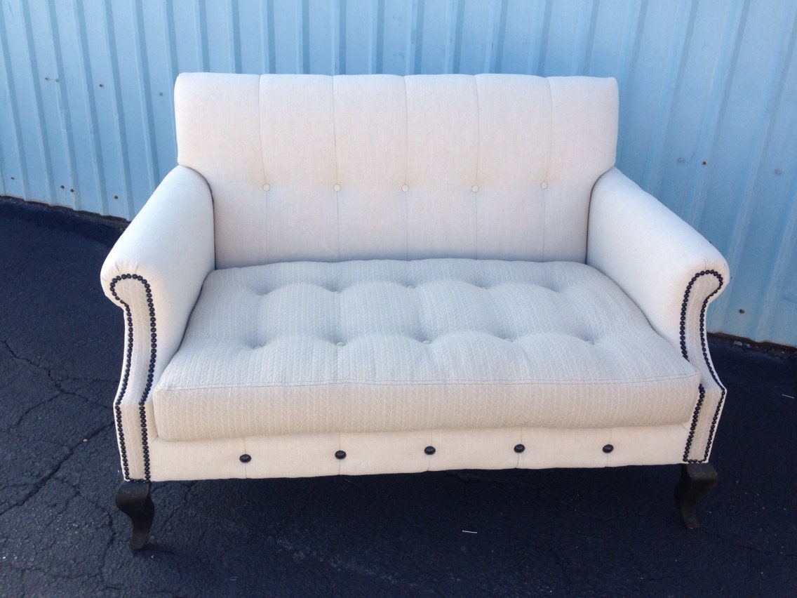 Custom Upholstered Settee Loveseat