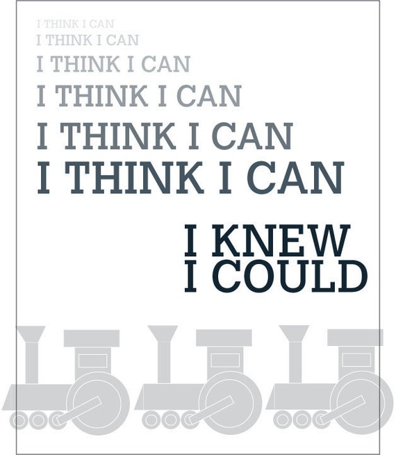 Items similar to I think I can I think I can- Nursery/boys room print ...