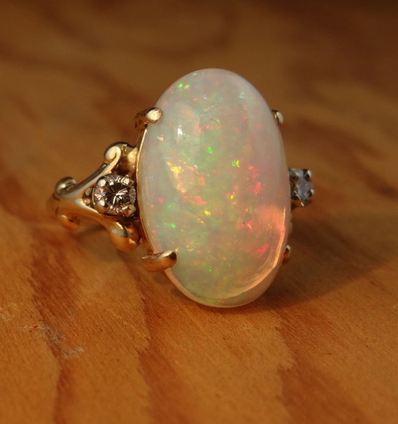 Outstanding Oval Ethiopian Opal with Diamond Dinner by MSJewelers