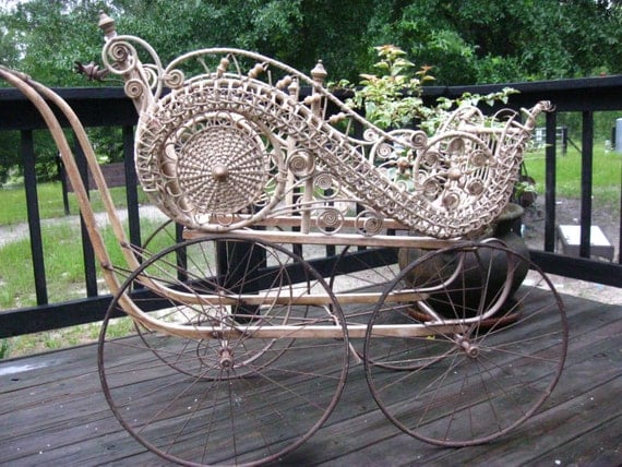 heywood wakefield wicker baby carriage